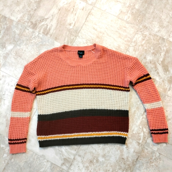 Rue 2 Womens Multicolor Knit Sweater 